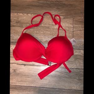 Red push up bathing suit top